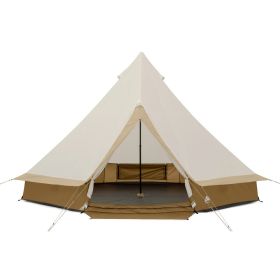 2024 New 15' X 15' 8-Person Glamping Bell Tent with String Lights, 22.57 Lbs