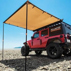 Vehicle Awning 6.6'x8.2' Roof Rack Pull-Out Sun Shade UV50+, Weatherproof 4x4 Side Awning for Camping & Overland (Hardware Inclu