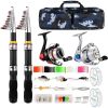 Telescopic Fishing Rod Reel Combo 2PCS 6.89FT Collapsible Fishing Pole Spinning Reel Lures Accessories