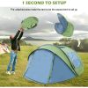 Pop Up Tent, 4 Person Instant Tent with Skylight, Waterproof Instant Pop Up Tent with Rainfly, Easy Setup Camping Tents