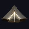 2024 New 15' X 15' 8-Person Glamping Bell Tent with String Lights, 22.57 Lbs