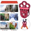 Outdoor rock climbing climbing pulley Portable 3-Hole Connection Fixed Pulley for Outdoor Tree Climbing Pulley Rescue Equipment