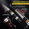 Telescopic Fishing Rod Reel Combo 2PCS 6.89FT Collapsible Fishing Pole Spinning Reel Lures Accessories