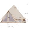 Mongolian Tent, Glamping Tent with Cool Ventilation Mosquito Net Doors & Windows for Family Camping Party