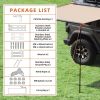 ALL-TOP Vehicle Awning 8.2'x8.2' Roof Rack Pull-Out Sun Shade UV50+, Weatherproof 4x4 Side Awning for Camping