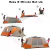 11 Person 3 Room 14' x 14' Instant Cabin Tent ,with Private Room.large front awning for protected entry ,depression mounted tent