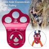 Outdoor rock climbing climbing pulley Portable 3-Hole Connection Fixed Pulley for Outdoor Tree Climbing Pulley Rescue Equipment