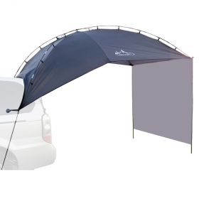 Outdoor Waterproof Tent Awning Durable Car SUV Sedan Camping Anti-UV Tent For Self-driving Camping Traveling Sun Shade Dropship (Color: Navy Blue 350x240cm)