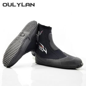 Oulylan 5MM Rbber Diving Boots Slip Waterproof Shoes for Wetsuit Fishing Snorkeling Warming Swimming (Color: White)