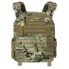 Qucik Release Full Protect Upgrated Laser Cutting plate carrier 1000D Nylong tactical vest (Color: MC)