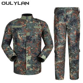 Oulylan Combat Uniform Camo Tactical Suit Men Special Forces Coat Pant Fishing Camouflage Militar Hunting Clothes (Color: yinde Digital)