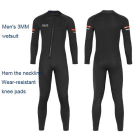 Oulylan 3MM Neoprene Wetsuit Men Surf Scuba Diving Suit Underwater Fishing Spearfishing Kitesurf Swimwear Wet Suit Equipment (Color: black BCM3008-B)