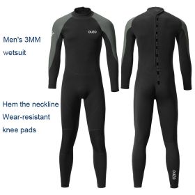 Oulylan 3MM Neoprene Wetsuit Men Surf Scuba Diving Suit Underwater Fishing Spearfishing Kitesurf Swimwear Wet Suit Equipment (Color: black BCM3008-BG)