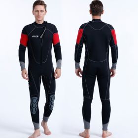 Oulylan One-Piece Suits 3MM Neoprene Wetsuit Men Keep Warm Surf Scuba Diving Suit Fishing Spearfishing Kitesurf Wetsuit Swinwear (Color: Red104)