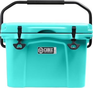 Camping Cooler Portable Rotomolded Insulated Cooler, Cold Retention for Travel, Beach, Camping, Fishing Camping Cooler (Color: Turquiose 25qt)