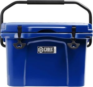 Camping Cooler Portable Rotomolded Insulated Cooler, Cold Retention for Travel, Beach, Camping, Fishing Camping Cooler (Color: Azure Blue 25qt)