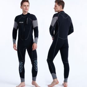 Oulylan One-Piece Suits 3MM Neoprene Wetsuit Men Keep Warm Surf Scuba Diving Suit Fishing Spearfishing Kitesurf Wetsuit Swinwear (Color: Grey102)