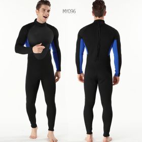 Oulylan One-Piece Suits 3MM Neoprene Wetsuit Men Keep Warm Surf Scuba Diving Suit Fishing Spearfishing Kitesurf Wetsuit Swinwear (Color: Blue096)