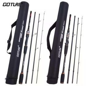 Goture Xceed 4 Setions Travel Fishing Rod With Fuji Guide Ring Carbon Fiber 1.98-3.6M Spinning Casting Lure Rod For Carp Fishing (length: Cast-2.1m-M)