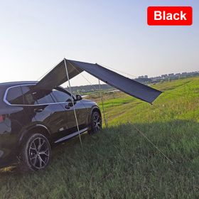 Outdoor Camping Car Awning Shade Sail Car Tail/Side Tent Canopy Sunscreen 210D Oxford Cloth PU2000 Waterproof Sunshade (Color: Black)