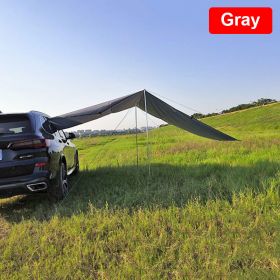 Outdoor Camping Car Awning Shade Sail Car Tail/Side Tent Canopy Sunscreen 210D Oxford Cloth PU2000 Waterproof Sunshade (Color: Gray)