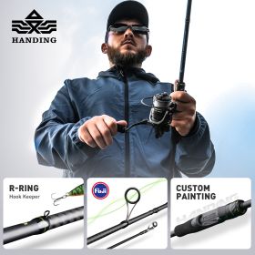 HANDING M1 Bass Fishing Rods Fuji O+A Guide Rings 24Ton Carbon Fiber Blanks Spinning Fishing Rod All-day Comfort Casting Rods (length: Cast2.21m-F-H)