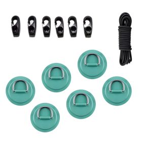 D Ring Pad PVC Patch 2.5m Elastic Bungee Rope Fixed Buckle Kit For Inflatable Boat Raft Canoe Kayak Surfboard Paddle Board (Color: Light green)