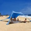 Family Beach Sunshade 1.7M*2.1M Large Area Lightweight Sun Shade Tent With Sandbag UPF50+ UV Large Portable Beach Canopy