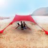 Family Beach Sunshade 1.7M*2.1M Large Area Lightweight Sun Shade Tent With Sandbag UPF50+ UV Large Portable Beach Canopy