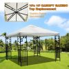 3*3m Double Layer Outdoor Tent Top Cover Patio Gazebo Top Cover Replacement Cover For Outdoor Yard Camping Hiking