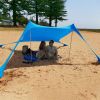 Family Beach Sunshade 1.7M*2.1M Large Area Lightweight Sun Shade Tent With Sandbag UPF50+ UV Large Portable Beach Canopy