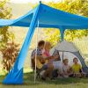 Family Beach Sunshade 1.7M*2.1M Large Area Lightweight Sun Shade Tent With Sandbag UPF50+ UV Large Portable Beach Canopy