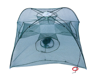 Strengthened 4-20 Holes Automatic Fishing Net Shrimp Cage Nylon Foldable Fish Trap Cast Net Cast Fold Crab Trap Fishing Network (Option: 4 Sides 4 Holes)